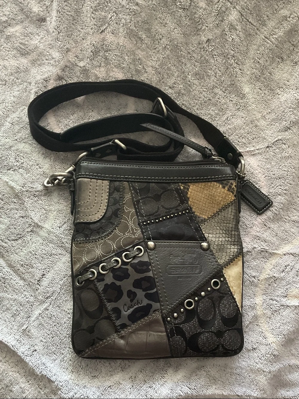 Coach Y2K Patchwork Mixed Colors Crossbody Bag